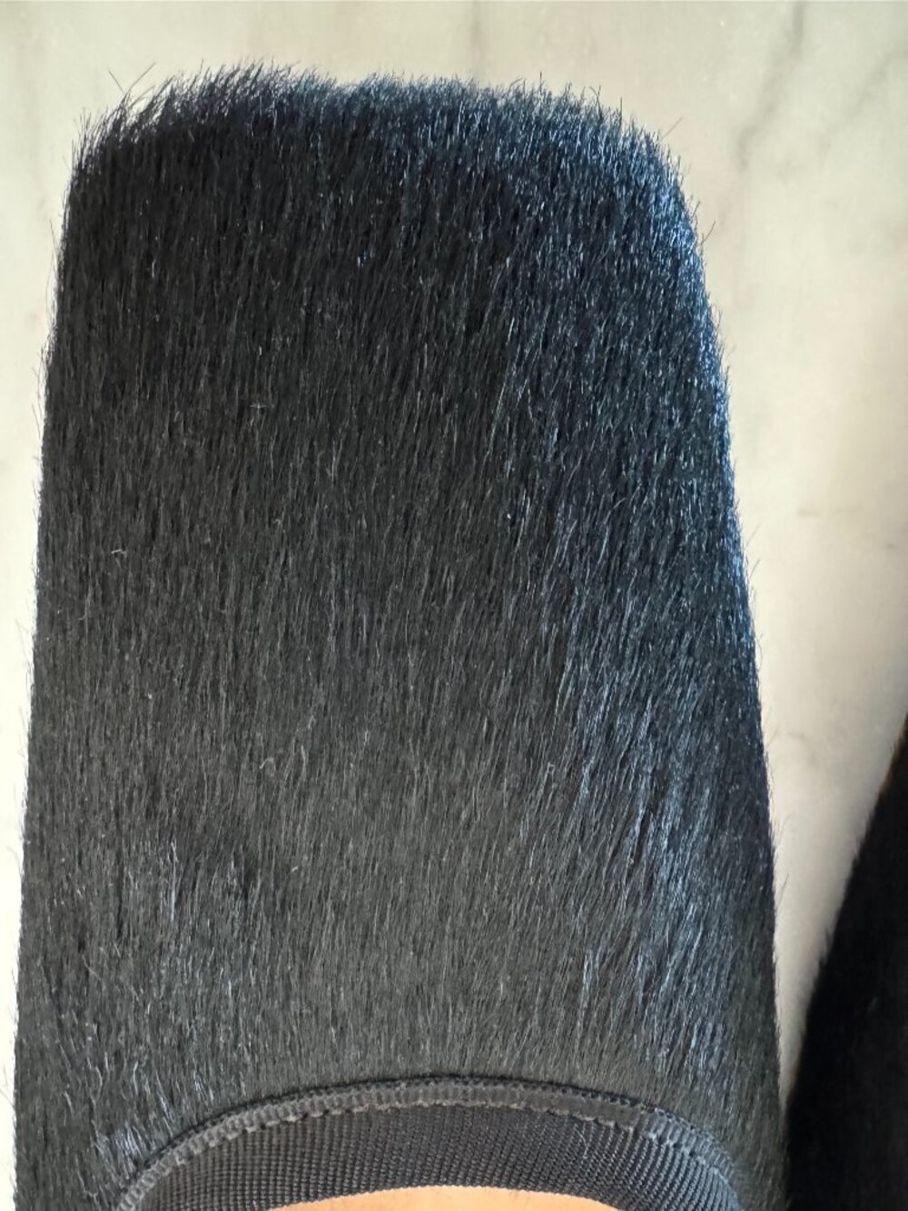 Mansur Gavriel Black Calf Hair Triple Strap Mary Jane Flats Size 8 / 38 - Picture 9 of 11